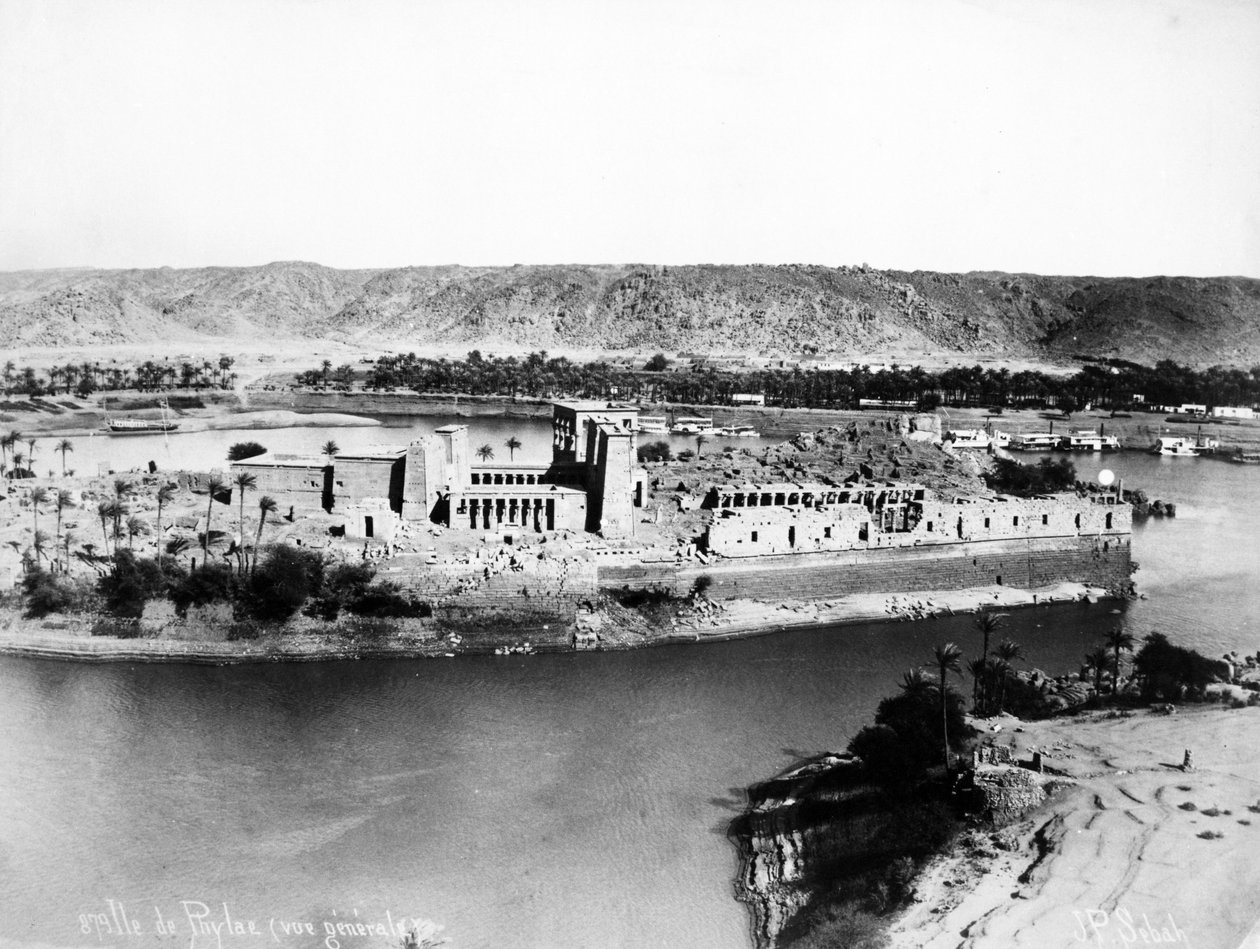 Allgemeine Ansicht von Philae, ca. 1880 von J. Pascal Sebah