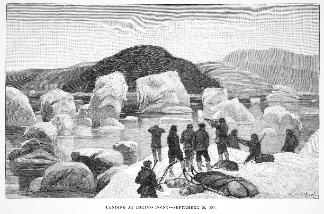 Landung am Eskimo Point, 29. September 1883, veröffentlicht in London 1886 von J. Steeple Davis