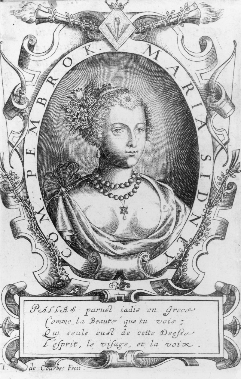 Porträt von Mary Sidney, Gräfin von Pembroke (geb. 1561) von J. de Courbes
