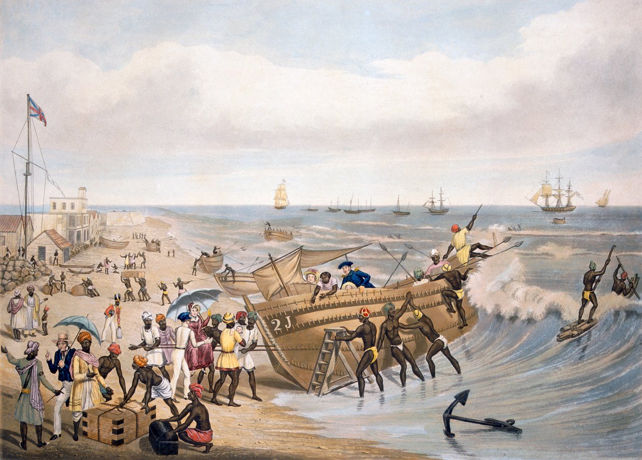 Madras, Einschiffung, graviert von C. Hunt, 1856 von J.B. East