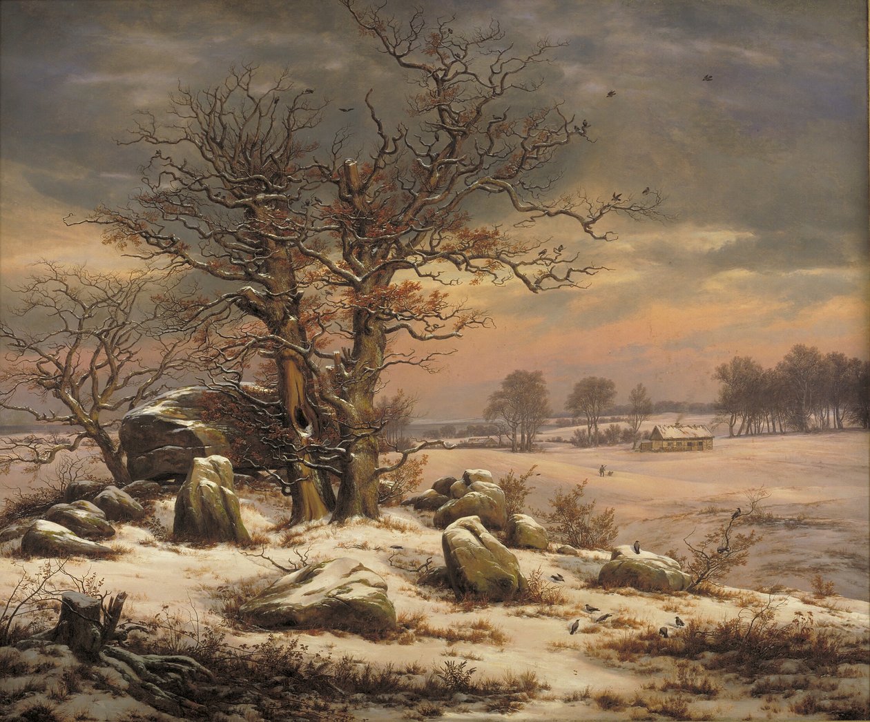 Winterlandschaft bei Vordingborg, Dänemark von Johan Christian Dahl