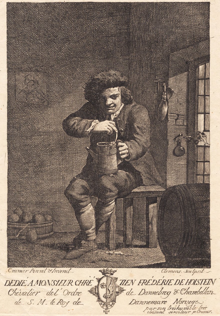 Ein sitzender Bauer von J.F. Clemens