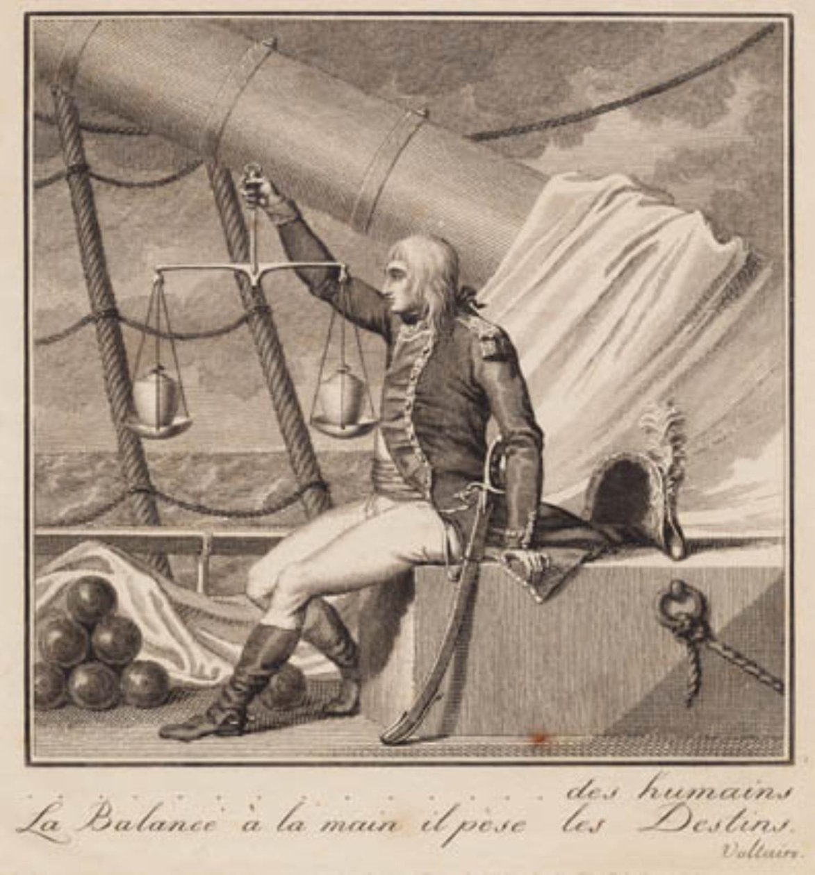 Napoleon wiegt das Schicksal der Menschen von J.F. Clemens