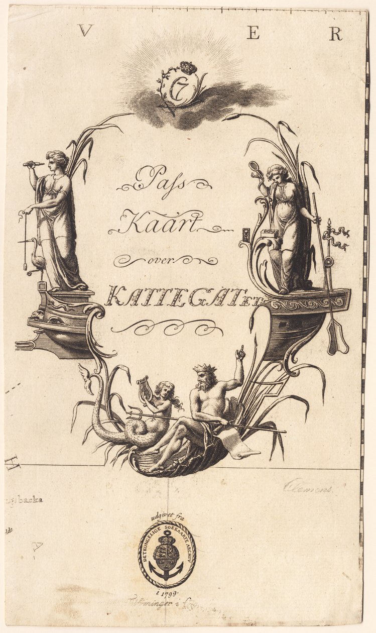 "Passkarte über das Kattegat" von J.F. Clemens