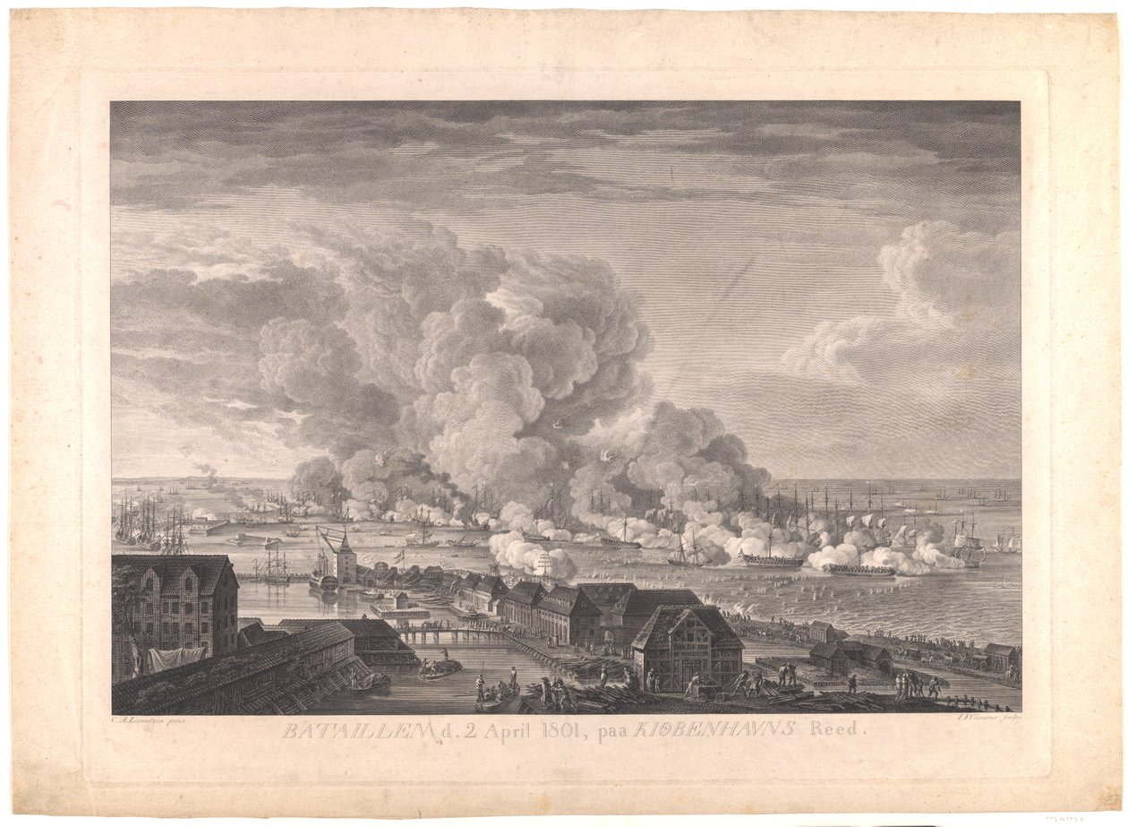 Die Schlacht auf der Reede am 2. April 1801 von J.F. Clemens