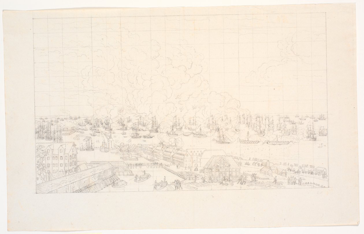 Die Schlacht auf der Reede am 2. April 1801 von J.F. Clemens