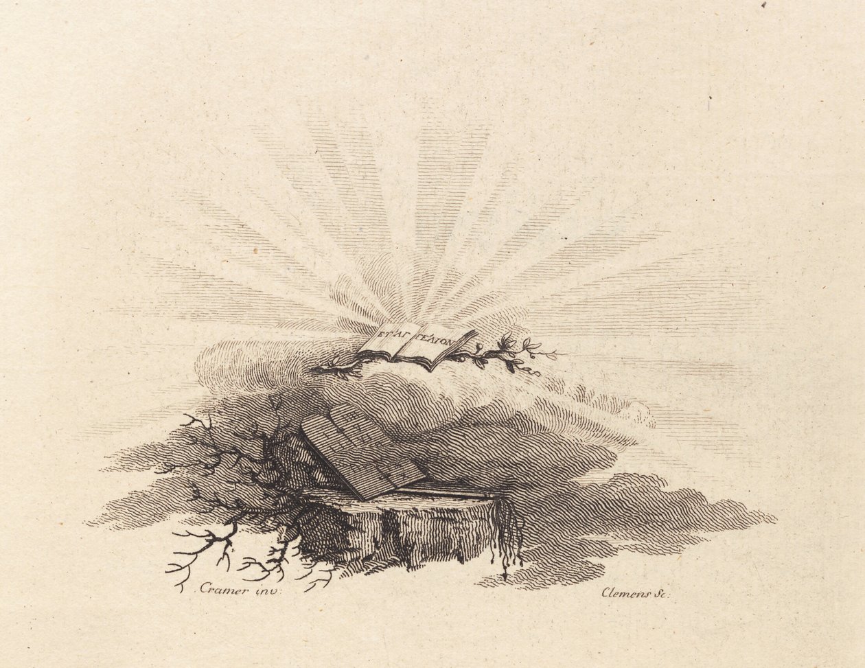 Titelvignette zu C. Bastholm: Aandelige Taler, 1779 von J.F. Clemens