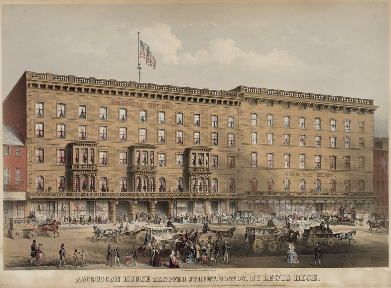American House Hanover Street, Boston Medium von J.H. Bufford