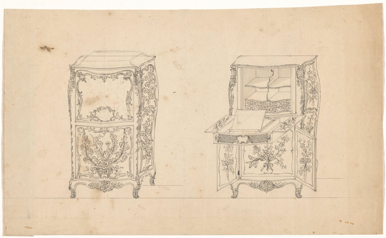 Zwei Sekretäre von J.L. Th. Baijer (attributed to)