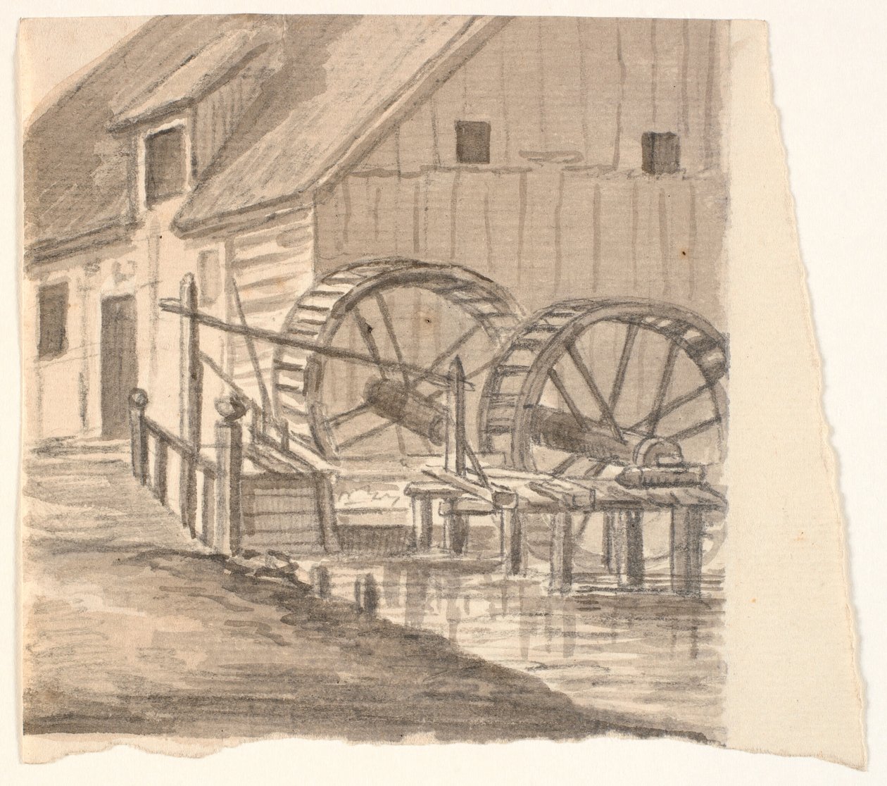 Mühlrad und Teil der Mühle von J.P. Møller