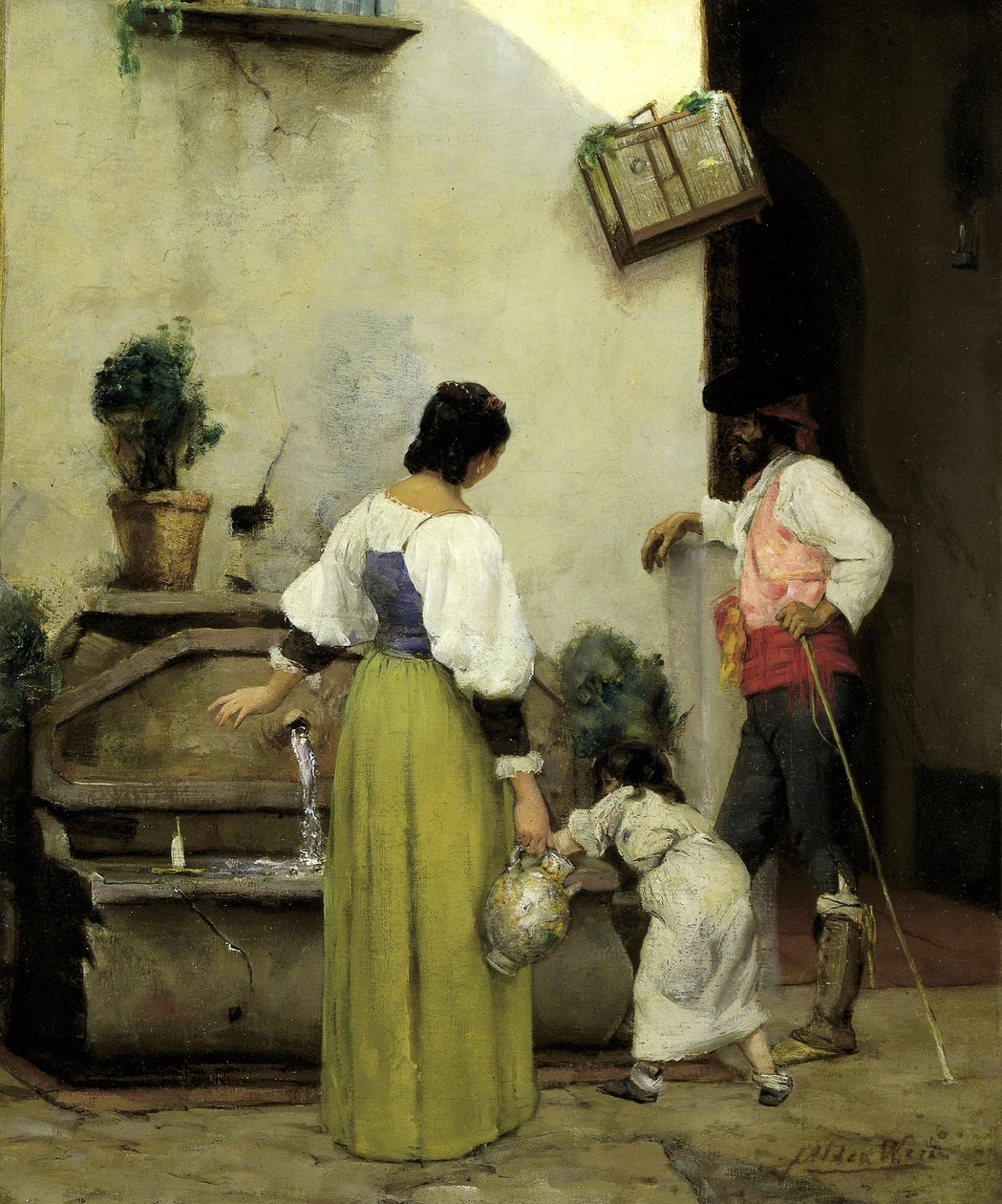 Am Wassertränke von J. Alden Weir