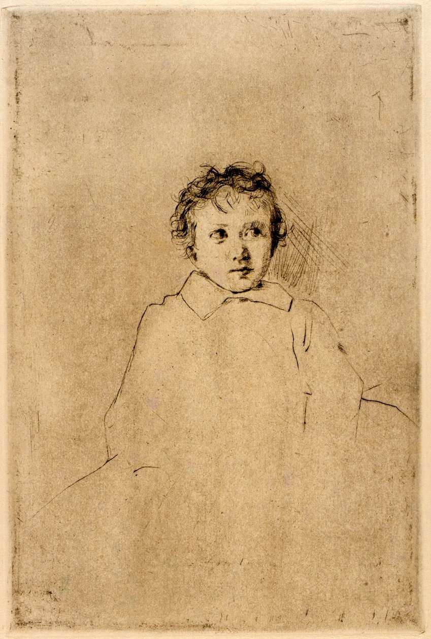 Skizze eines Kindes von J. Alden Weir