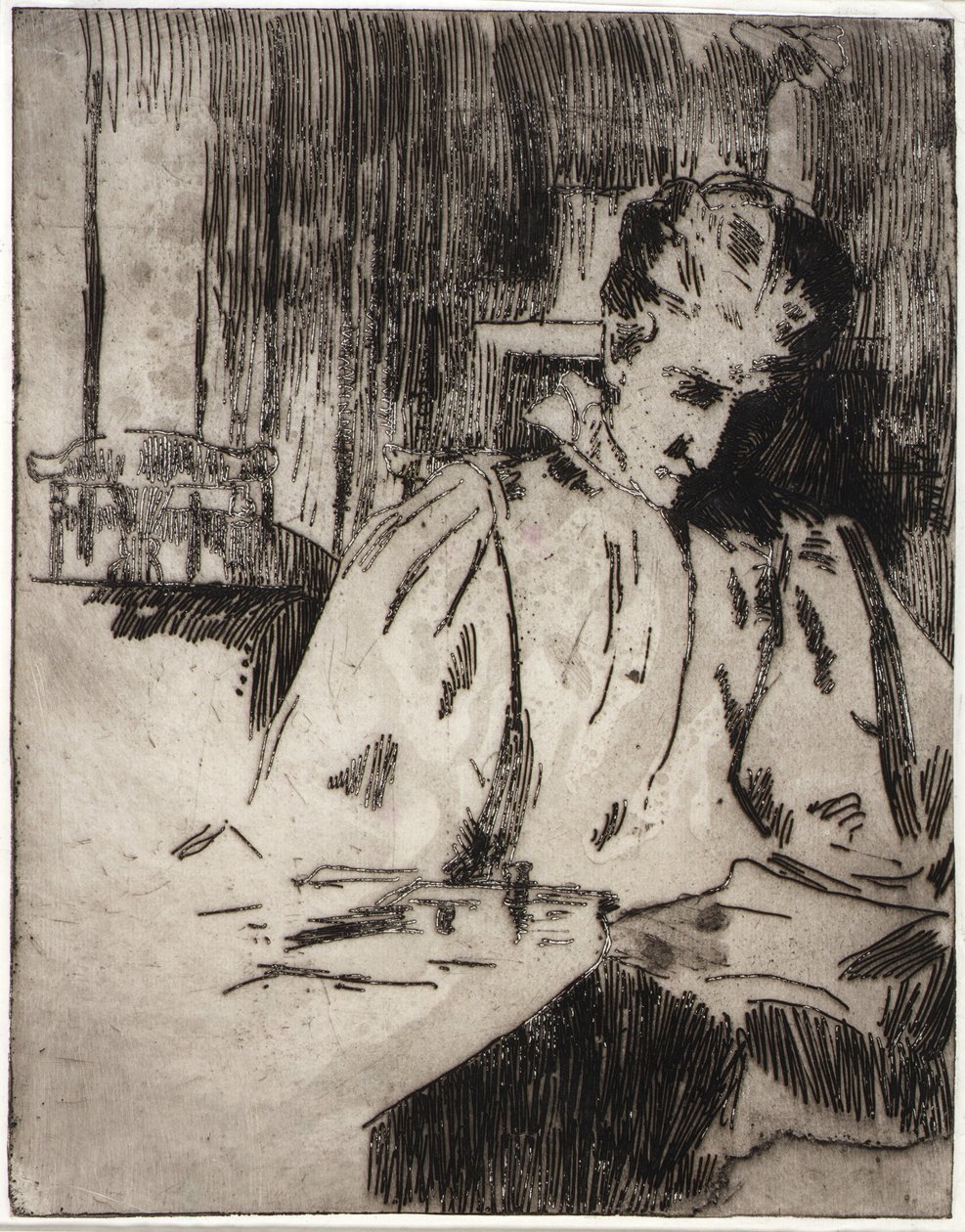 Frau beim Lesen von J. Alden Weir