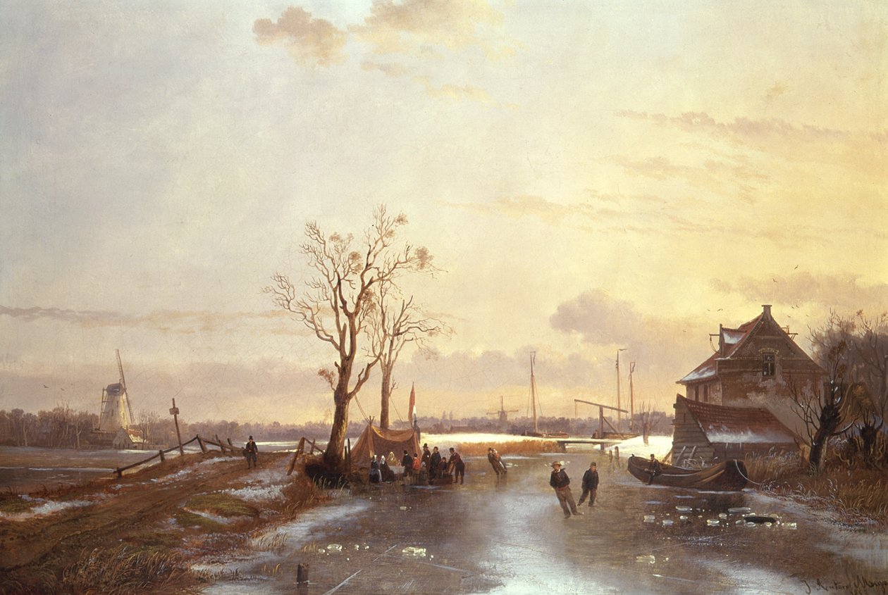 Winterszene, 1853 von J. Anton Mignon