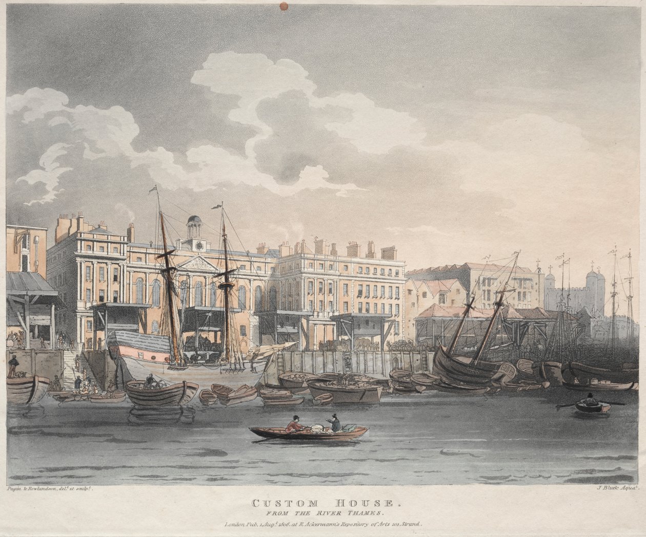 Zollhaus, vom Fluss Thames von J. Bluck
