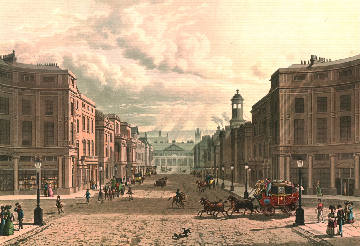 Regent Street von Piccadilly, ca. 1822 von J Bluck