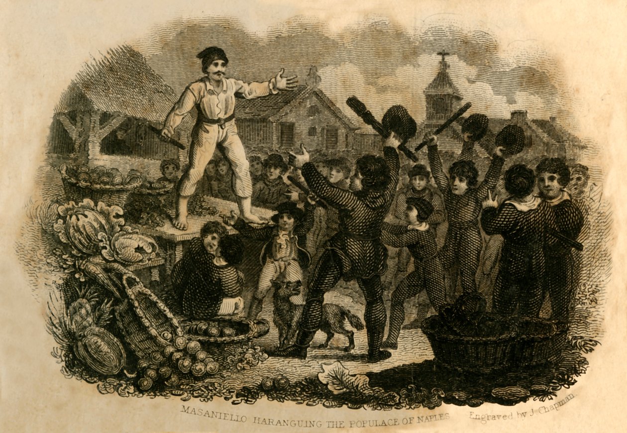 Masaniello spricht zur Bevölkerung von Neapel, 1821 von J. Chapman