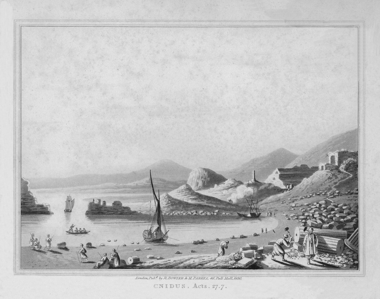 Cnidus. Apostelgeschichte 27.7, 1830 von J. Clarke