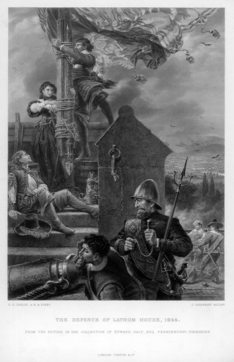 Die Verteidigung von Lathom House, 1644 von J. Godfrey