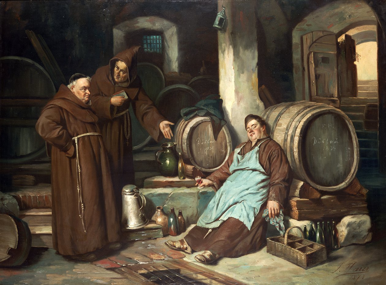 Mönche im Keller, 1873 von J. Haier