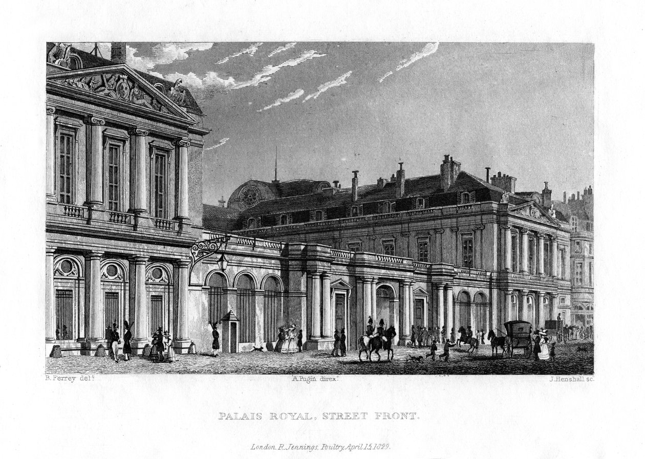 Palais Royal, Paris, Frankreich, 1829 von J. Hanshall