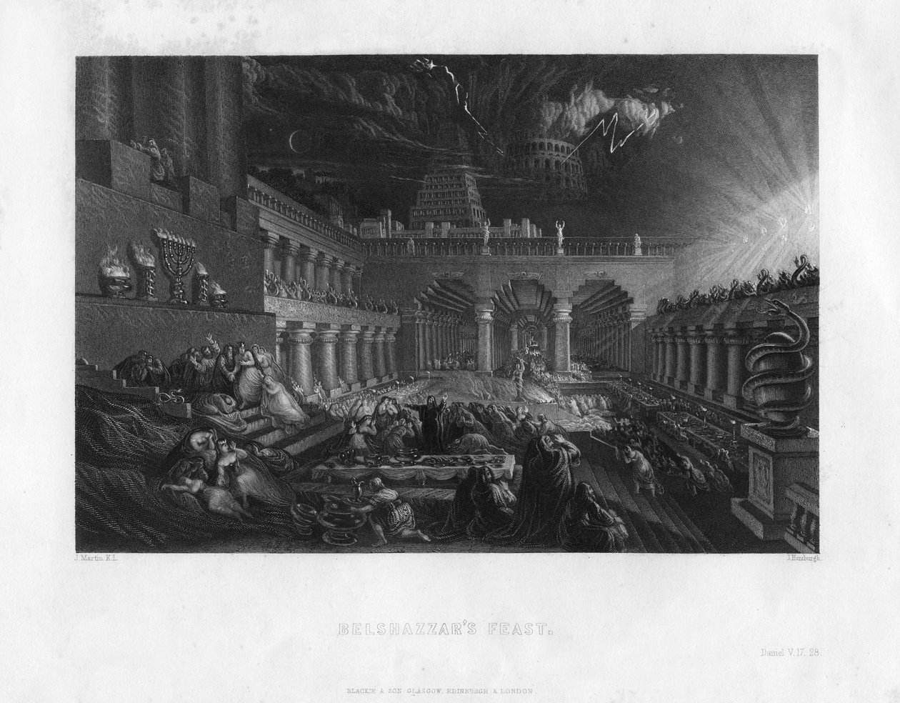 Belshazzars Fest, 19. Jahrhundert von J. Horsburgh