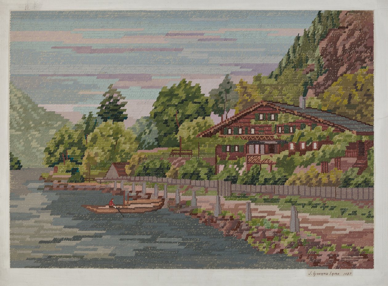 Landschaft in Petit Point von J. Howard Iams
