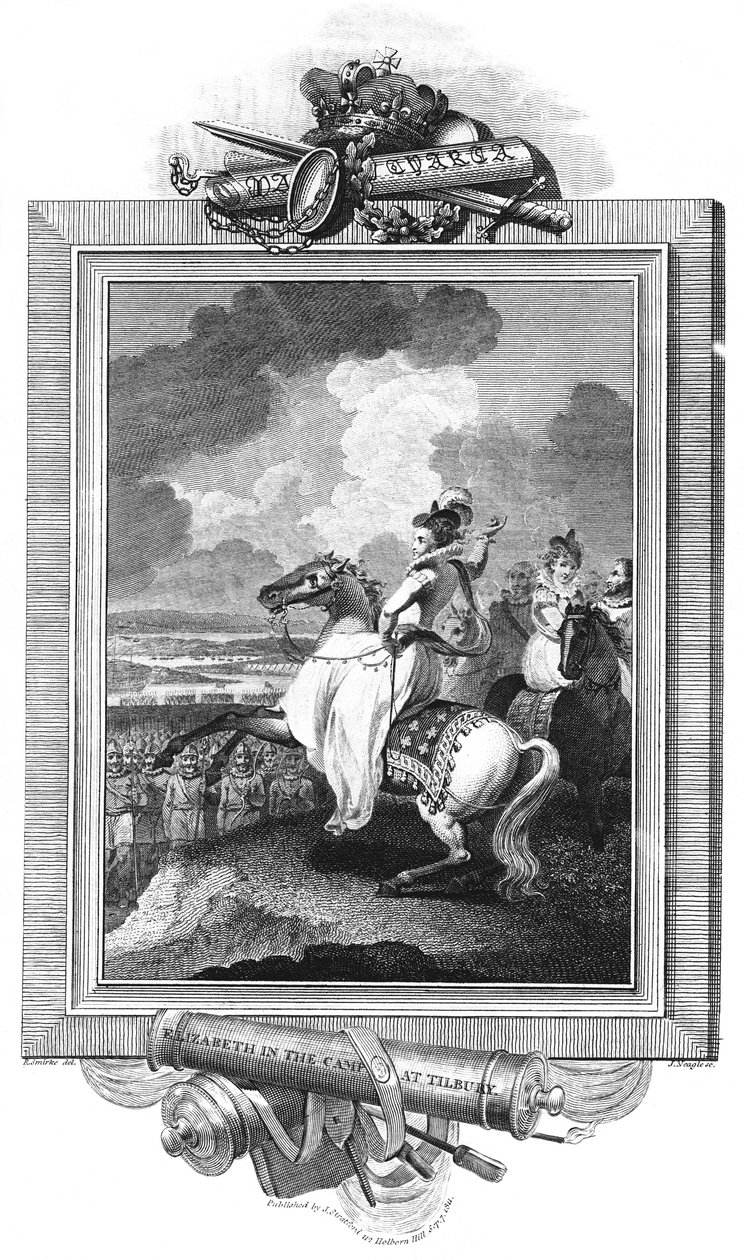 Elisabeth im Lager von Tilbury von J. Rogers