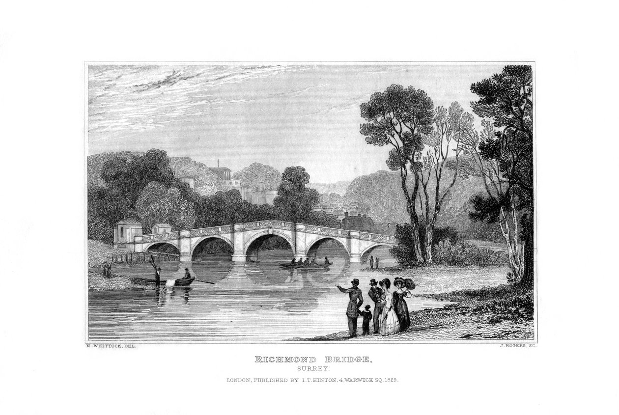 Richmond-Brücke, London, 1829 von J. Rogers