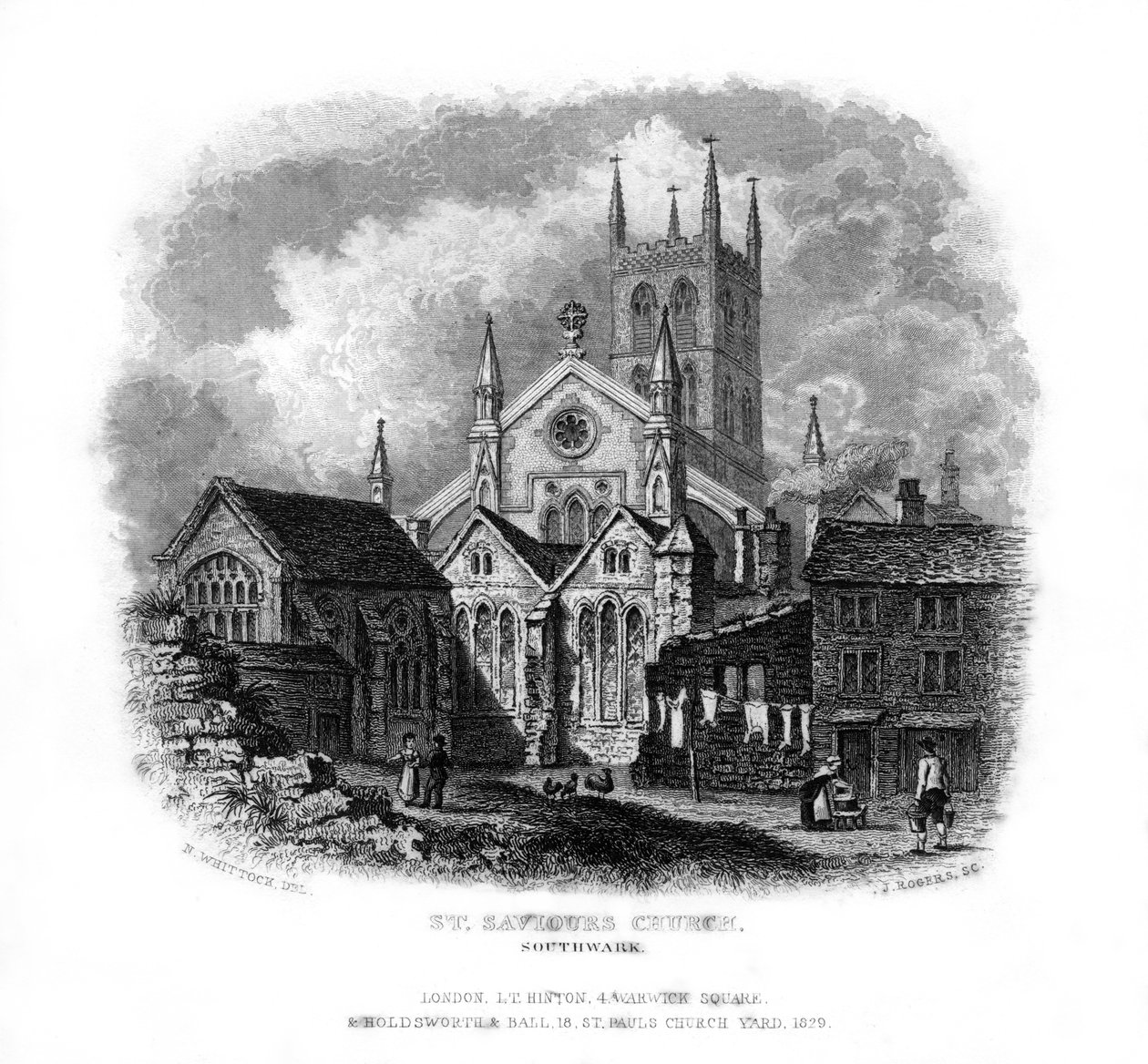 St. Saviours Kirche, Southwark, London, 1829 von J. Rogers
