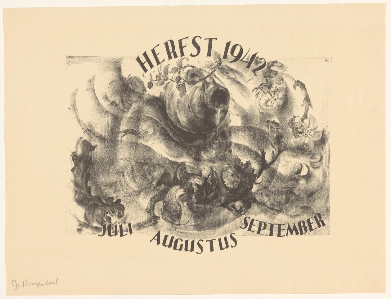 Kalenderblatt Herbst 1942 von J. Roozendaal