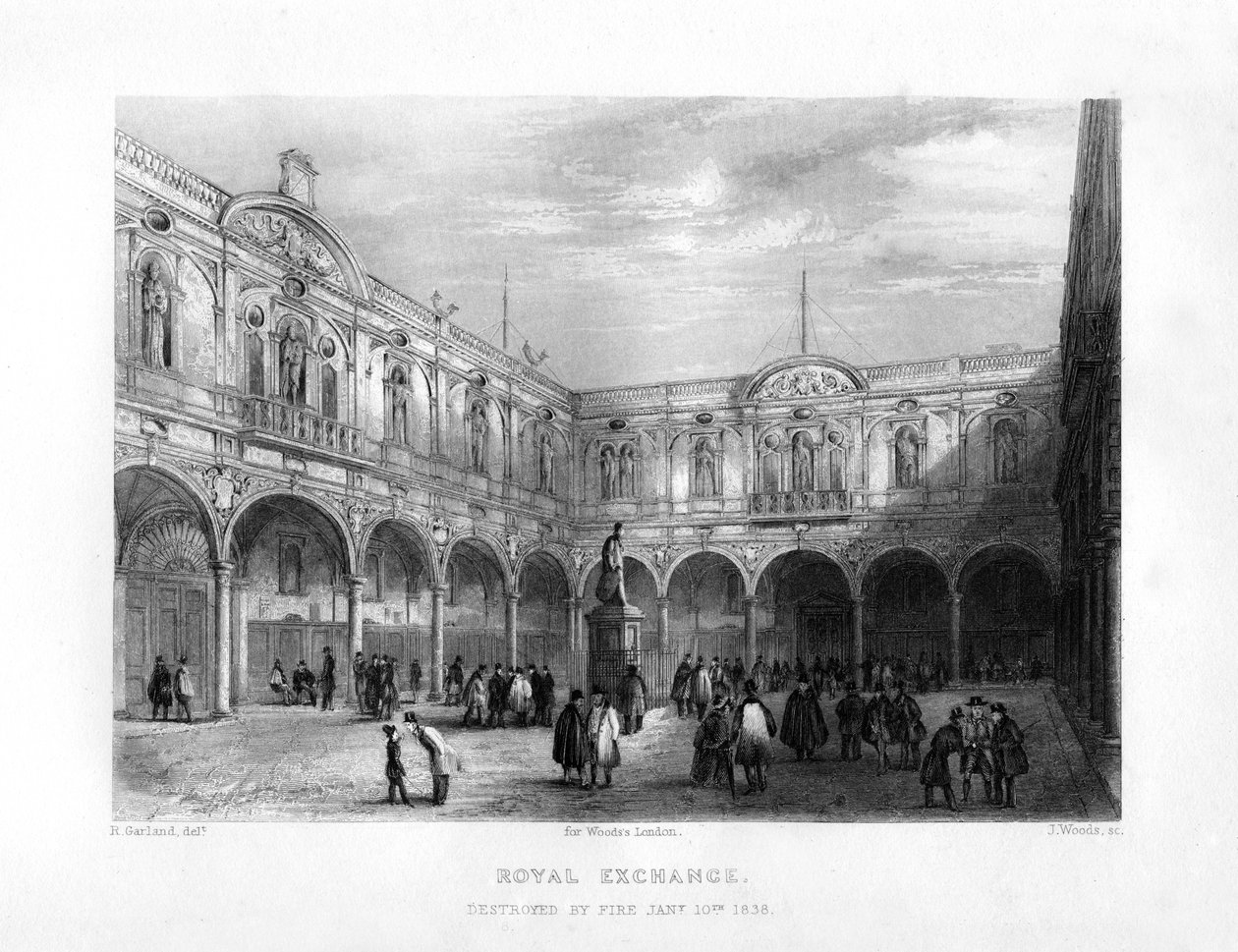 Die Royal Exchange, London, 19. Jahrhundert von J. Woods