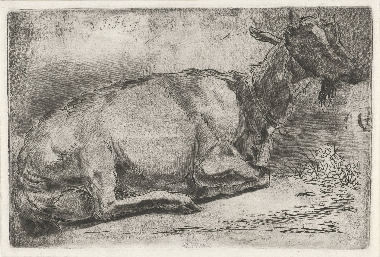 Liegende Ziege von Jabes Heenck