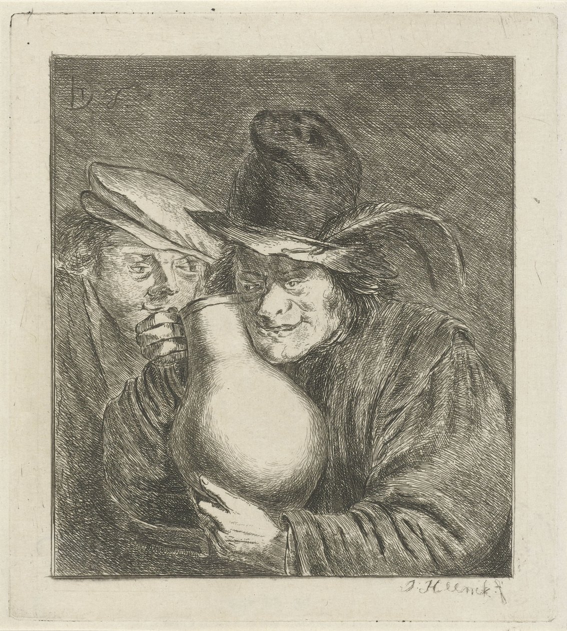 Zwei Bauern mit einem Krug von Jabes Heenck