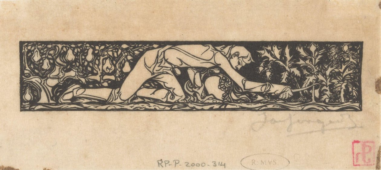 Vignette mit hackendem Mann von Jac Jongert