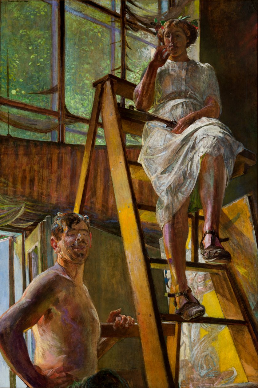 Satyr und ein Modell von Jacek Malczewski