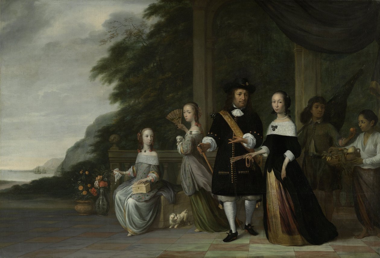 Batavischer VOC-Hauptkaufmann Pieter Cnoll und seine Familie, 1665 von Jacob Coeman