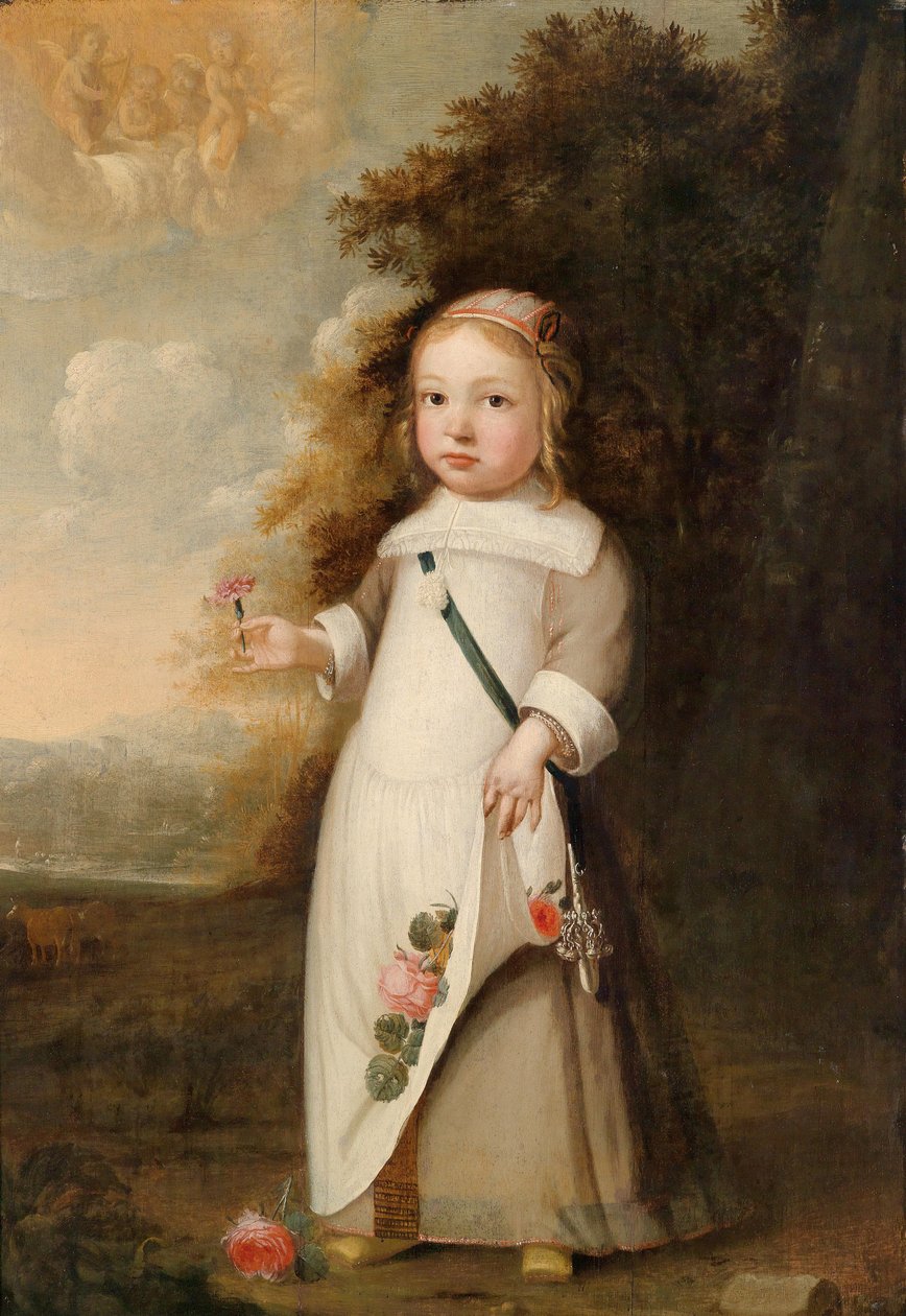 Bildnis eines Kindes mit einer Blume von Jacob Gerritsz Cuyp