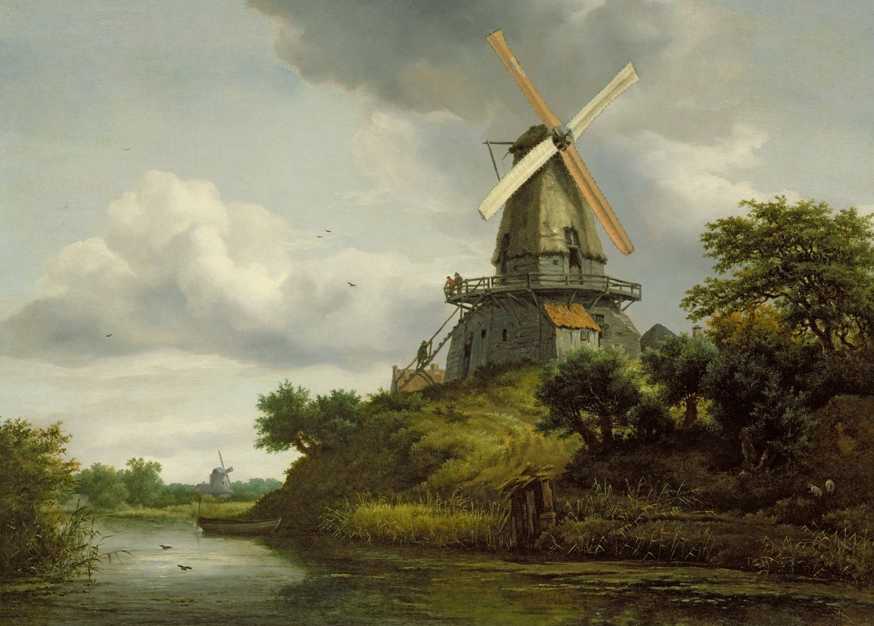 Windmühle an einem Fluss von Jacob van Ruisdael