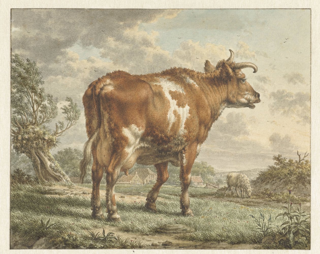 Rotbunte Kuh in einer Landschaft von Jacob  Cats