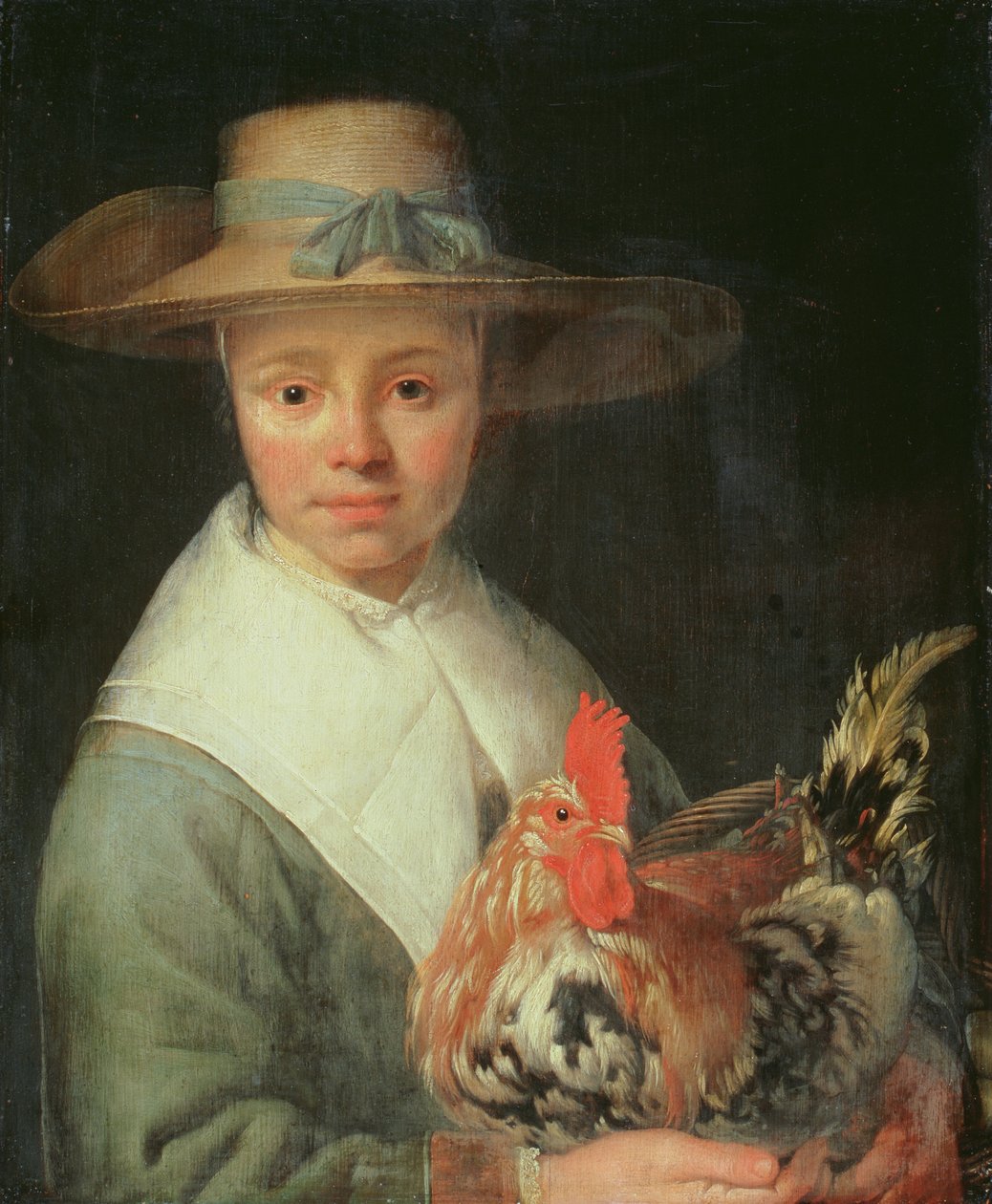 Mädchen mit einem Hahn von Jacob Gerritsz Cuyp
