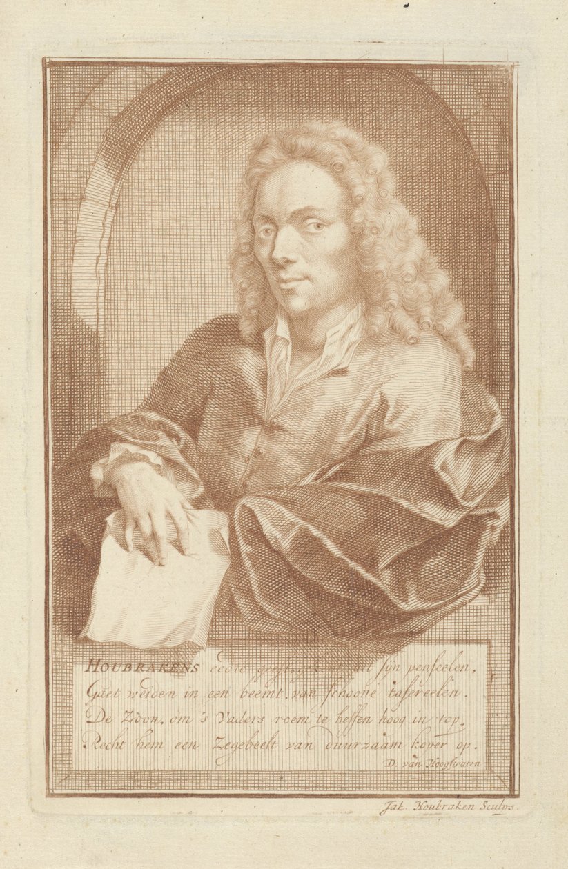 Porträt von Arnold Houbraken von Jacob Houbraken