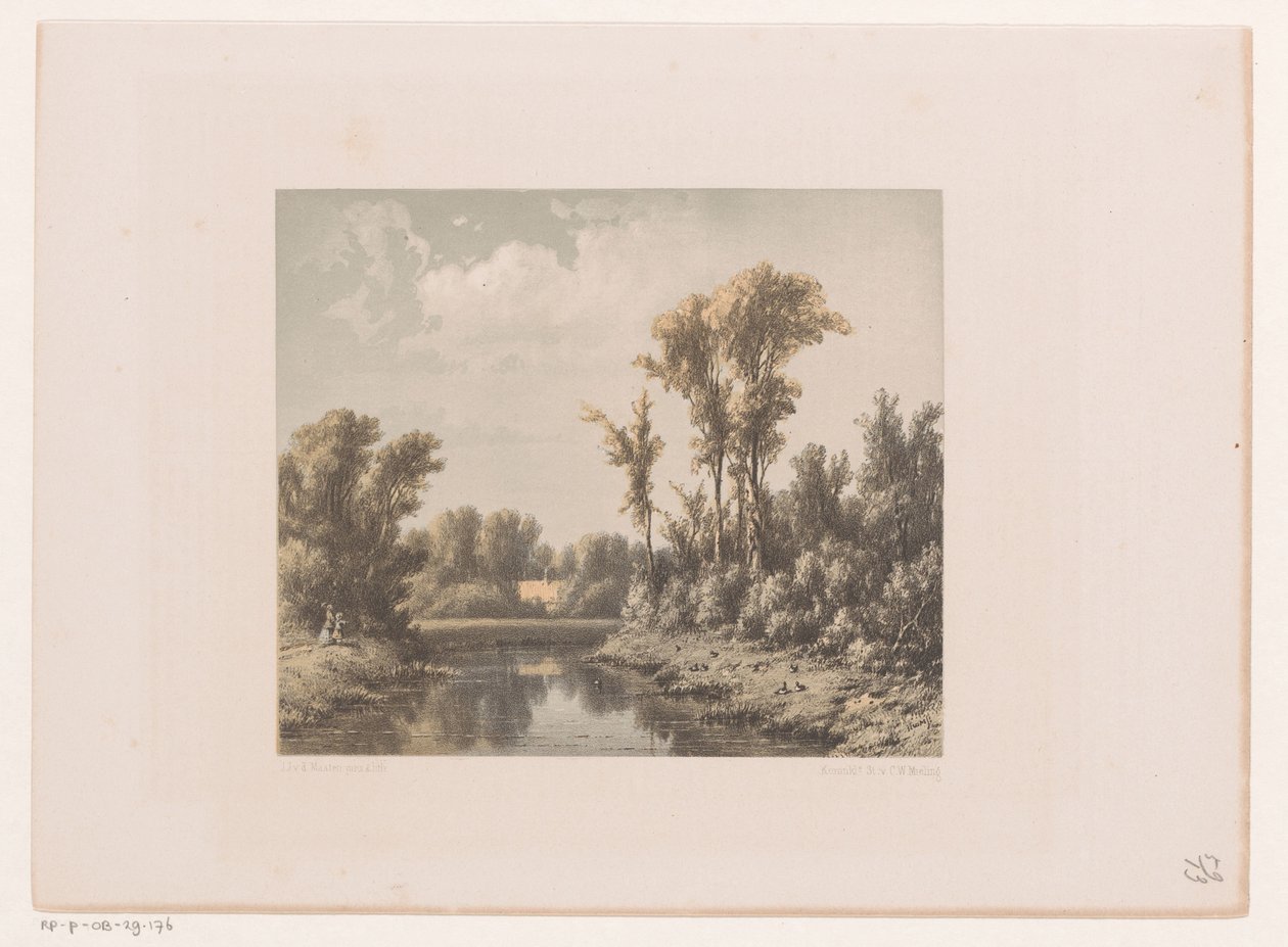 Landschaft mit Fluss von Jacob Jan van der Maaten