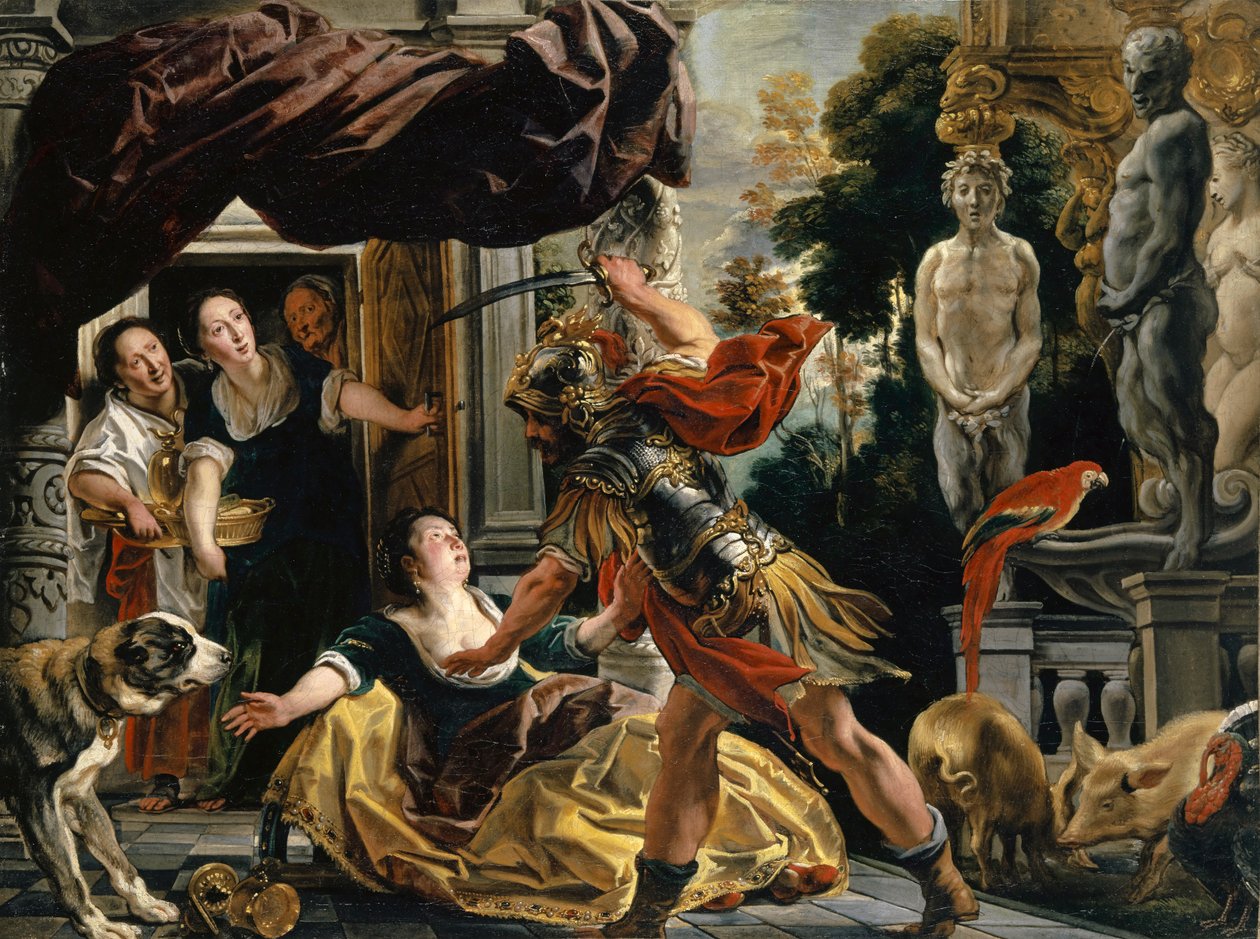 Odysseus bedroht Circe, ca. 1630-35 von Jacob Jordaens
