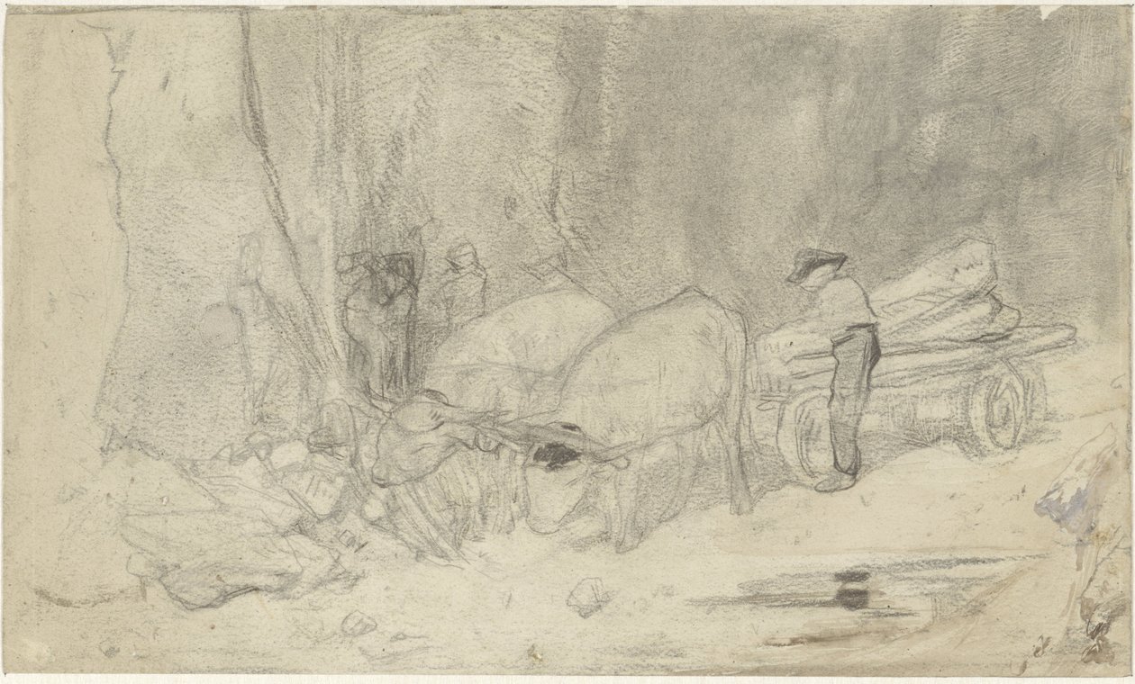 Ochsenkarren auf Bergweg von Jacob Maris