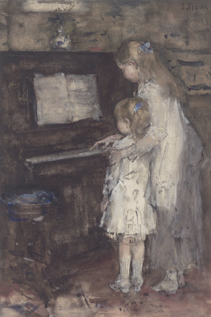 Zwei Mädchen am Klavier von Jacob Maris