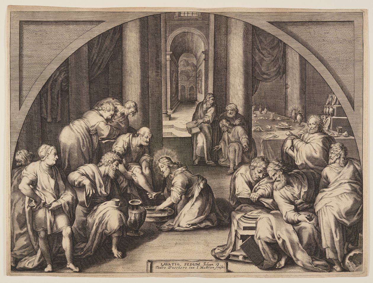 Christus wäscht die Füße der Apostel von Jacob Matham