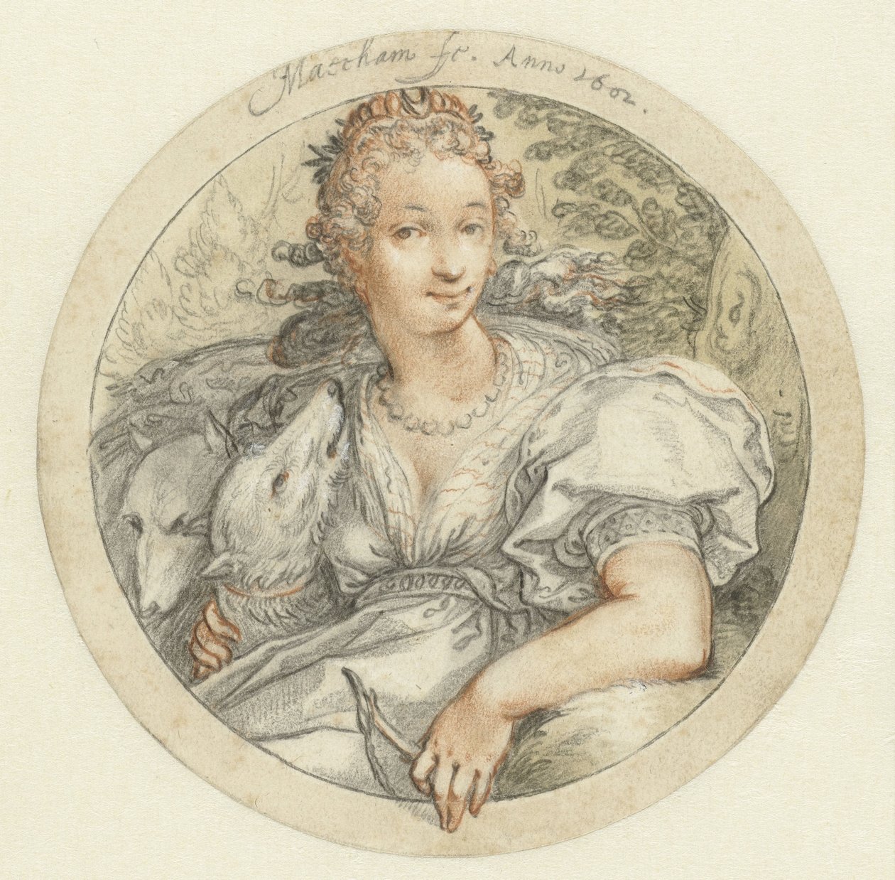 Diana in einer runden Umrahmung von Jacob Matham