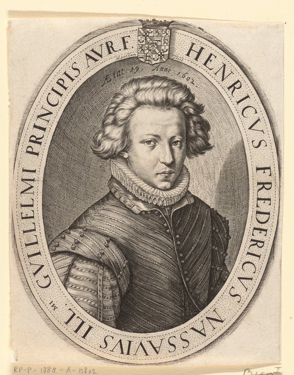 Friedrich Heinrich, Prinz von Oranien im Jahr 1602 von Jacob Matham