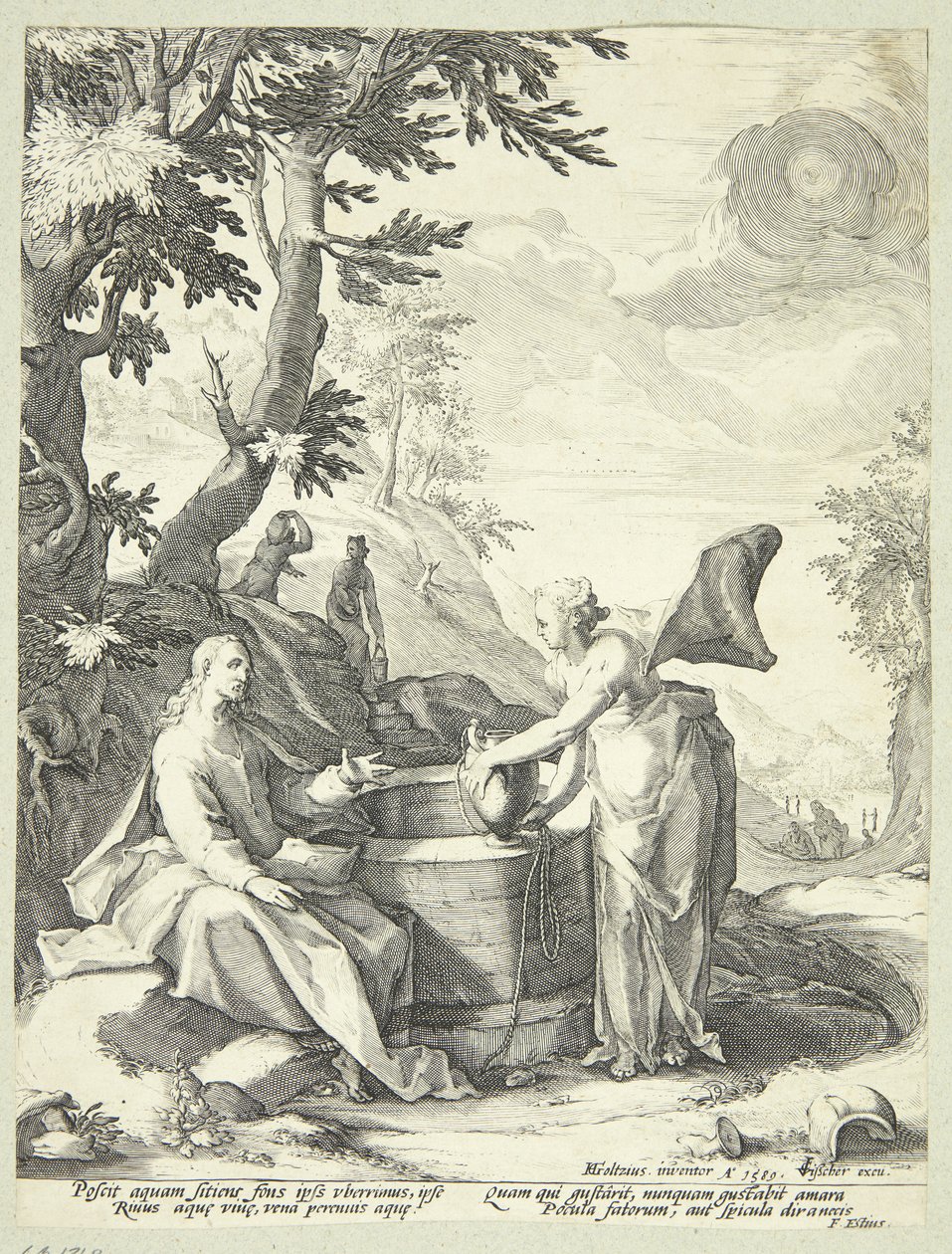 Jesus und die samaritanische Frau von Jacob Matham